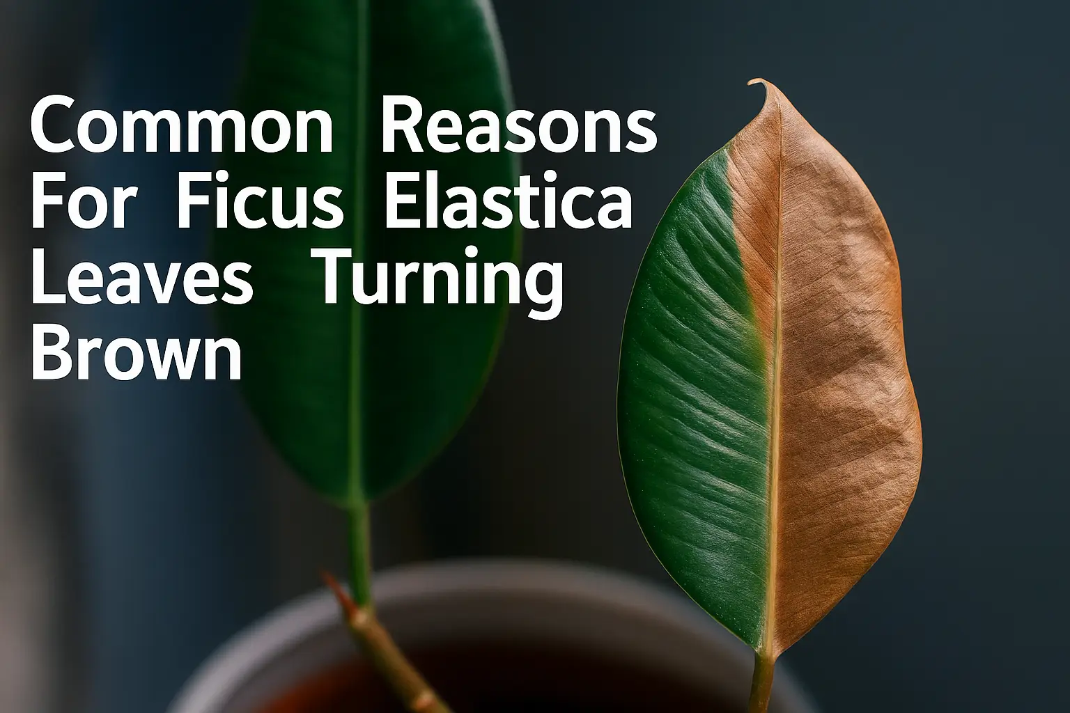 علت قهوه ای شدن برگ فیکوس الاستیکا